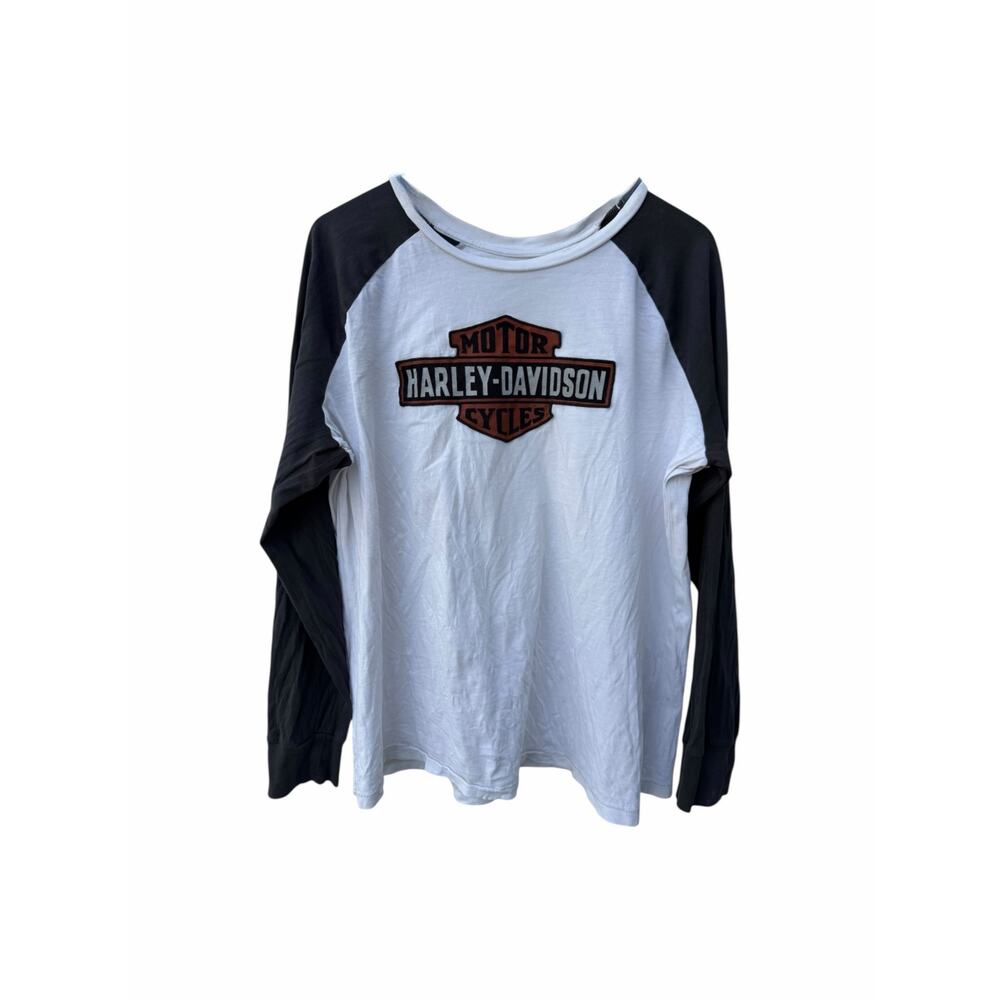 vintage 2000s Harley Davidson long-sleeve white and black